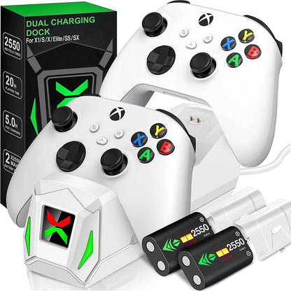 Dual Xbox Controller Charger with 2×5520Mwh Battery Packs for Xbox Series X|S/One/Elite