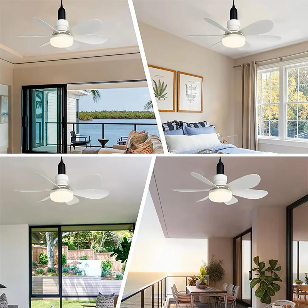 LED 30W Ceiling Fan Light E27 with Remote Control for Dimming Suitable for Living Room, Study, Household Use, 85-265V