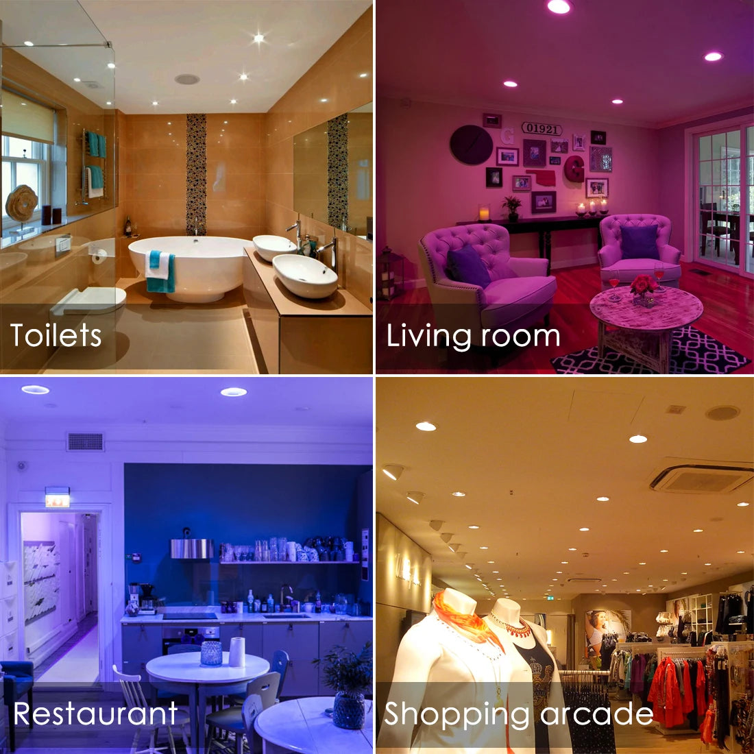 MANVIV 10W 15W LED Downlight Recessed Ceiling Lamp RGB Color with Remote Control Led Spotlight Led Panel down Light AC 85-265V