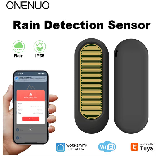 Wifi or Zigbee Rain Sensor Tuya IP65 Outdoor Waterproof Rain Detection Water Leak Sensor Real Time APP Monitoring Alert